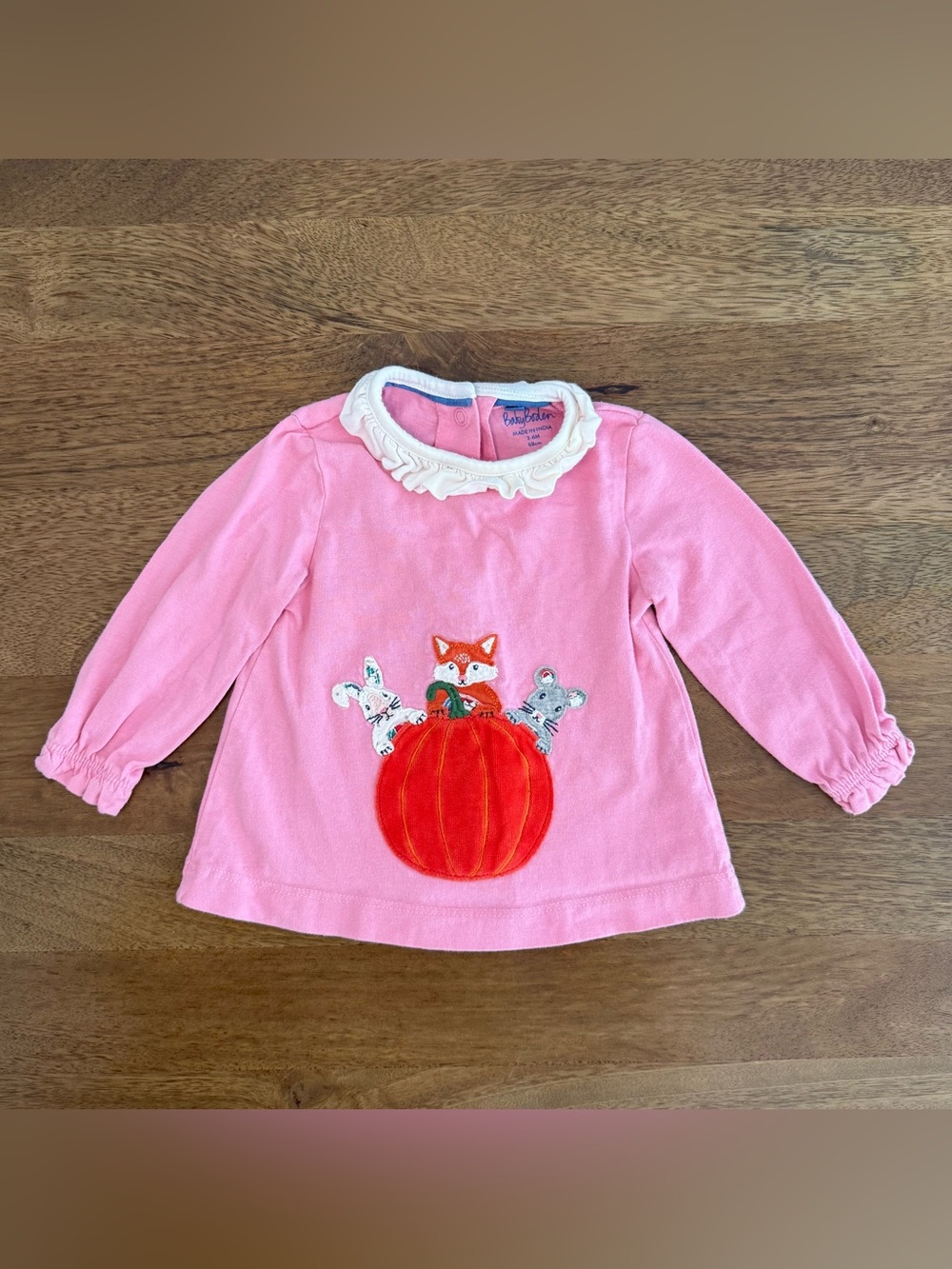 Baby Boden Girl Fall Pumpkin Halloween Shirt